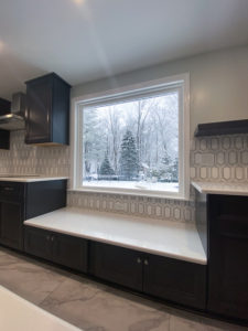 a window bench area in the kitchen