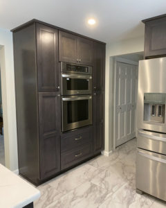 floor to ceiling pantry cabinets in a kitchen renovation